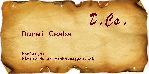 Durai Csaba névjegykártya